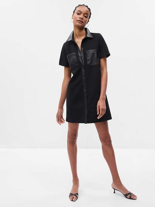 Vegan Leather Mini Shirtdress | Gap Vegan Leather Mini Shirtdress | Gap