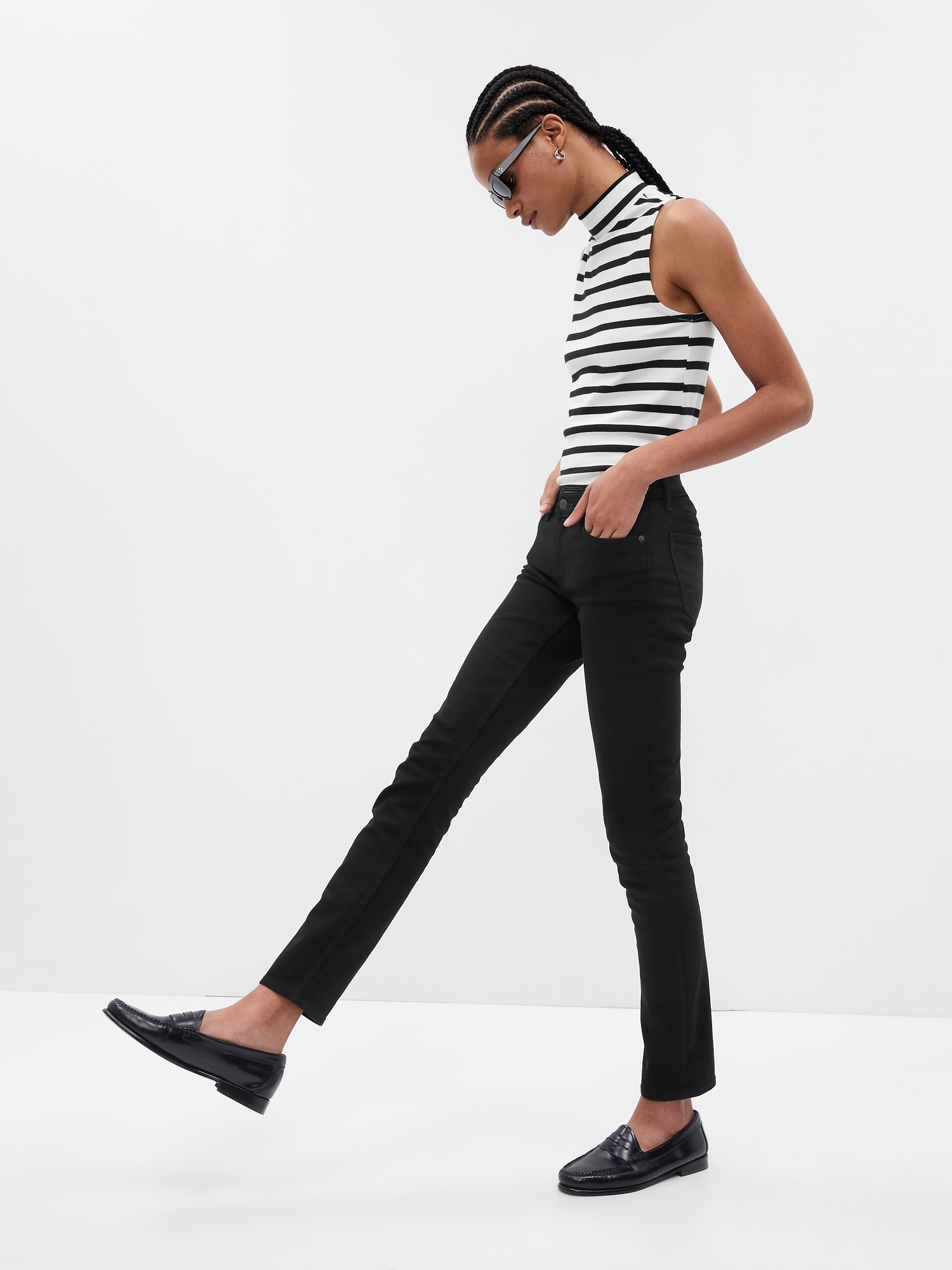 Gap Low Rise Vintage Slim Jeans With Washwell In Everdark Black