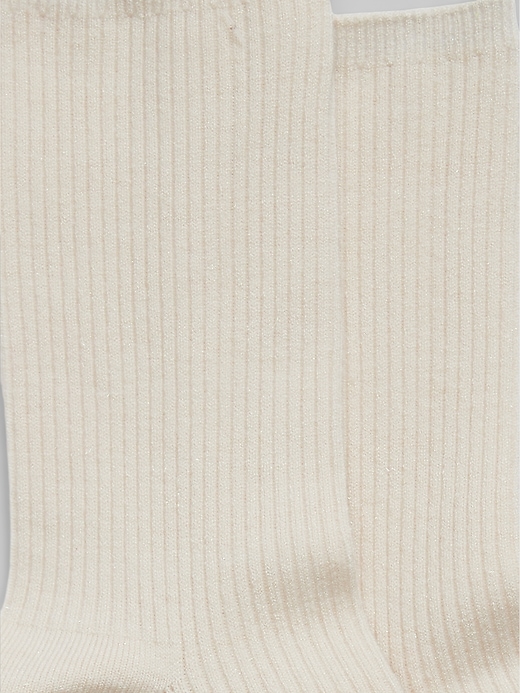 2 of 8 showing, with the color chino beige of product Glitter Rib Crew Socks