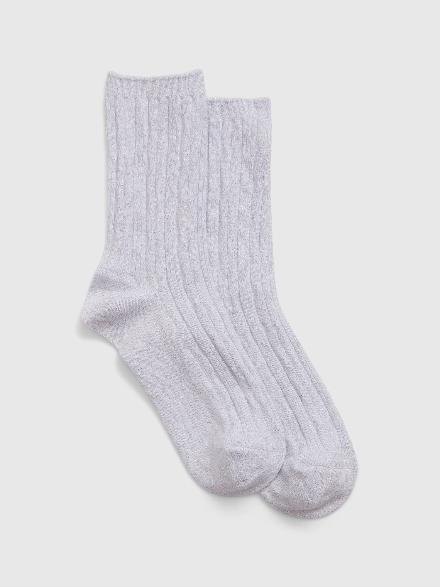 Glitter Cable-Knit Crew Socks | Gap