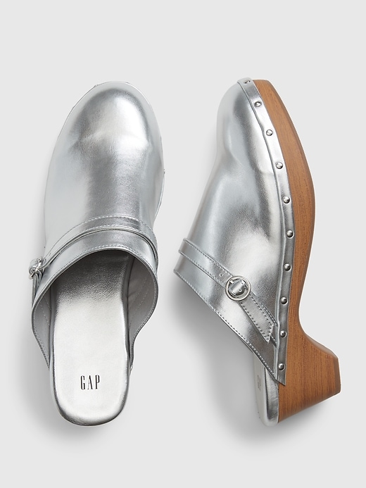 Image number 2 showing, Faux-Leather Clogs