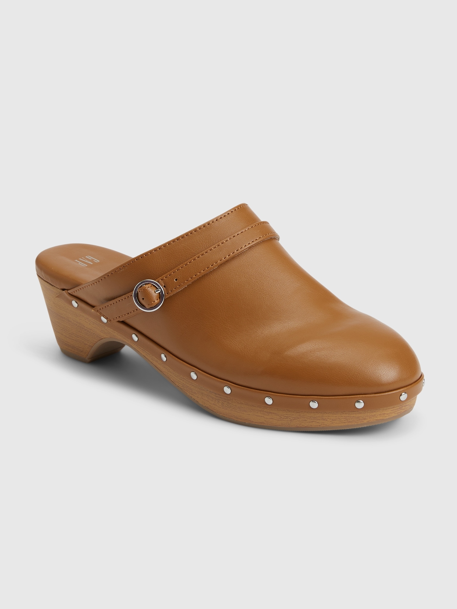 Faux-Leather Clogs