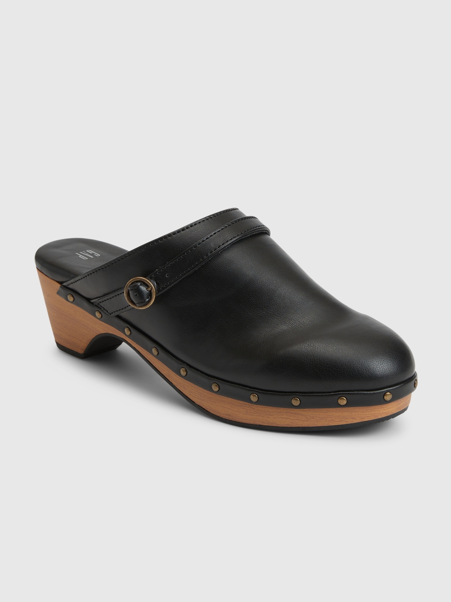 Faux-Leather Clogs