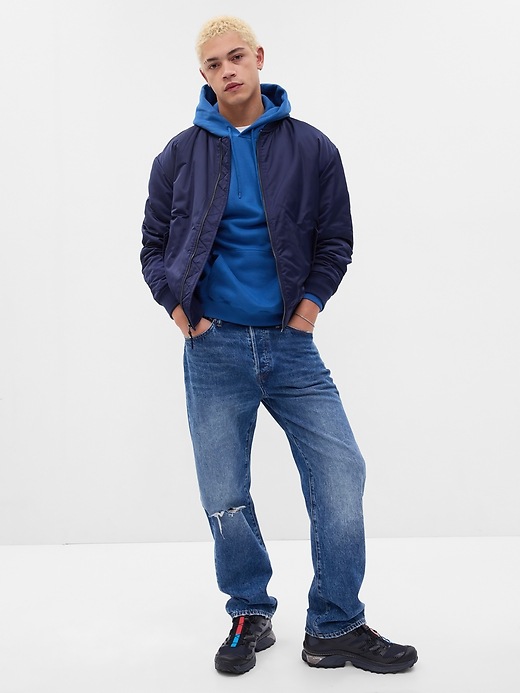 1 of 8 showing, with the color new classic navy of product Bomber Jacket
