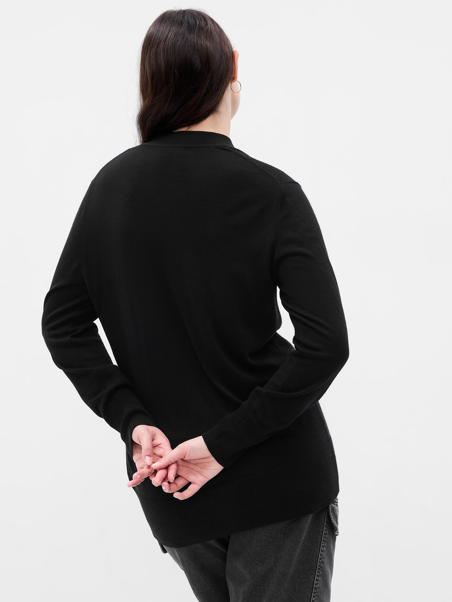 Merino wool long cardigan gap