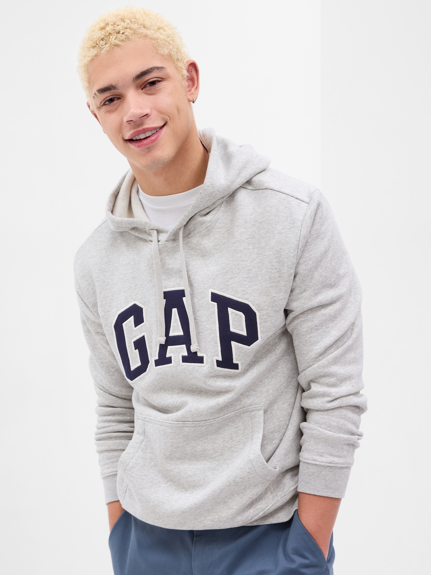 Gap Arch Logo Hoodie In Light Grey