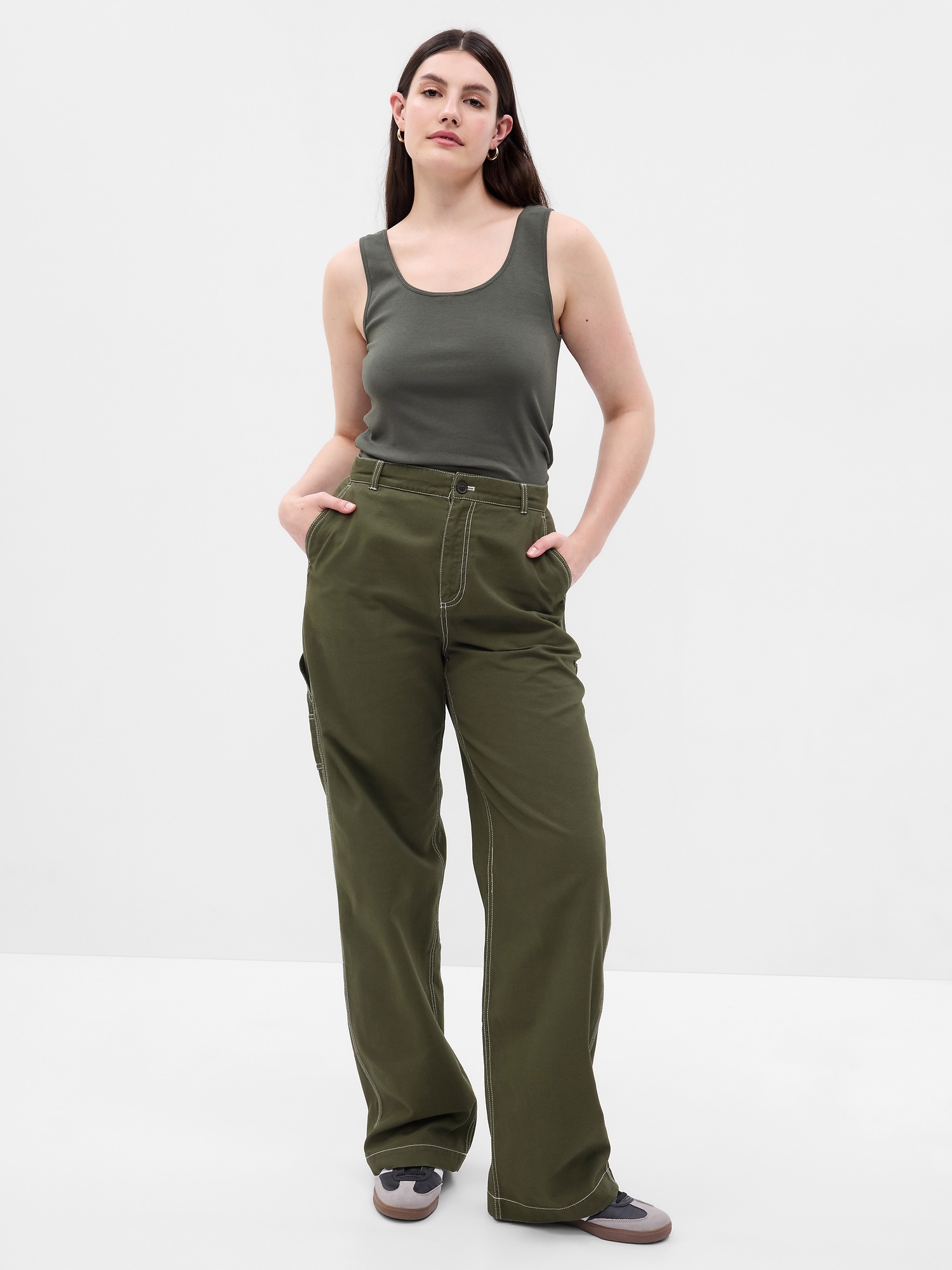 Mid Rise Loose Carpenter Pants