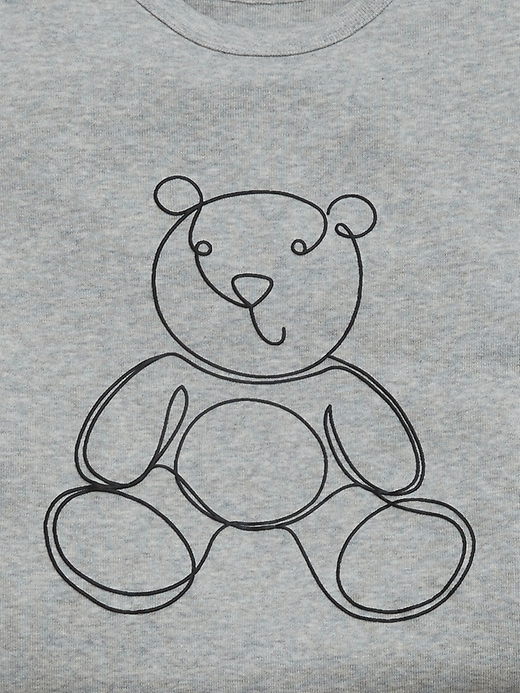 2 of 8 showing, with the color black and white of product Baby & Toddler Organic Cotton Brannan Bear PJ Set