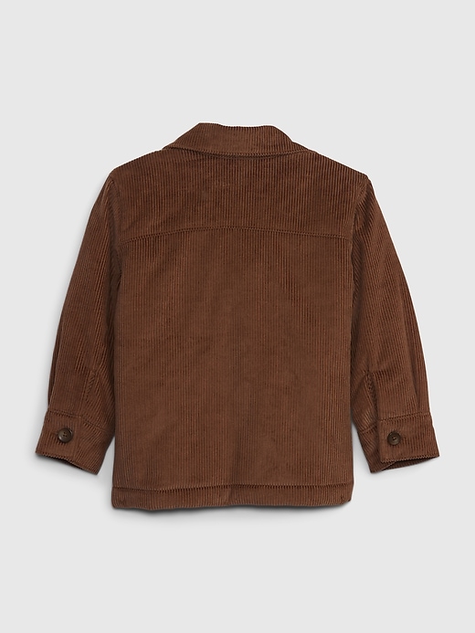 2 of 8 showing, with the color BRAZEN BROWN of product Toddler Sherpa-Lined Corduroy Shirt Jacket