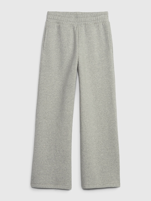 1 of 8 showing, with the color light heather grey of product Kids Wide-Leg Sweatpants