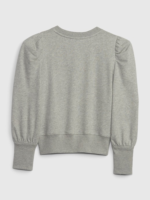2 of 8 showing, with the color new heather grey of product Kids Puff Sleeve Sweatshirt