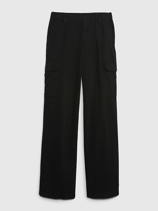 Image number 6 showing, Mid Rise Twill Loose Cargo Pants