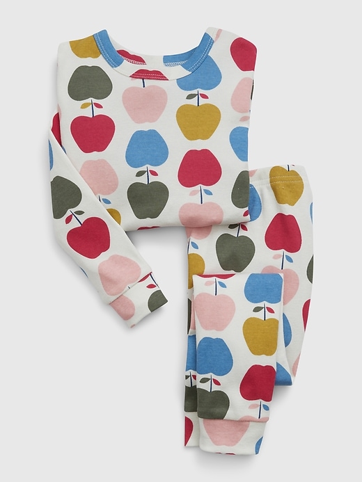 1 of 8 showing, with the color ivory frost apples of product Baby & Toddler Organic Cotton Print PJ Set