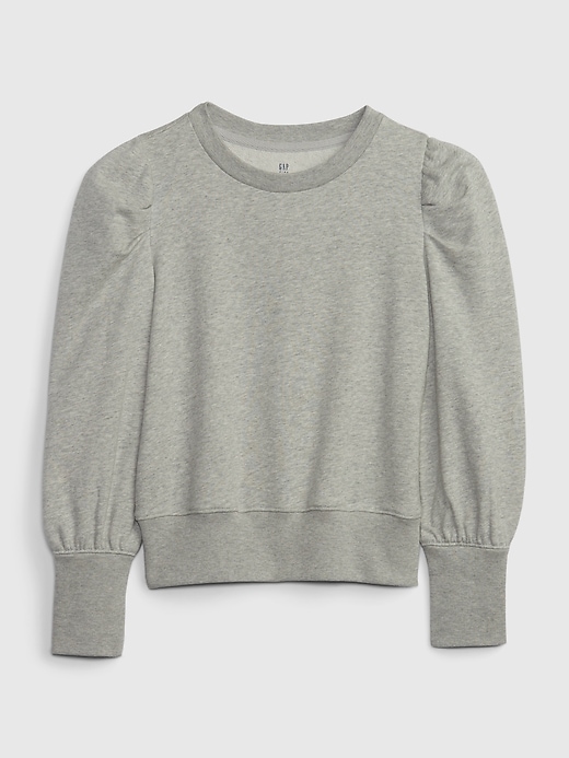 1 of 8 showing, with the color new heather grey of product Kids Puff Sleeve Sweatshirt