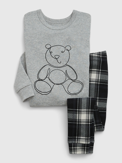 1 of 8 showing, with the color black and white of product Baby & Toddler Organic Cotton Brannan Bear PJ Set