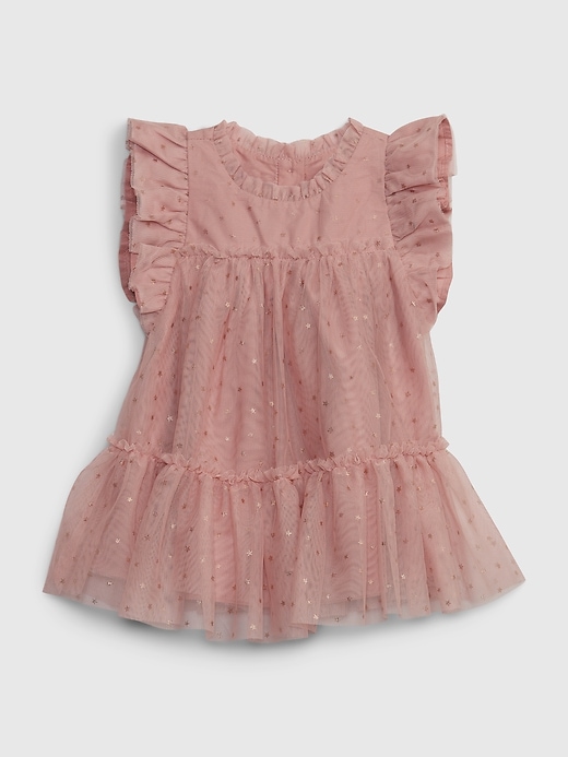 1 of 8 showing, with the color antique pink of product Baby Tulle Flutter Dress