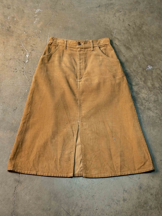 1 of 8 showing, with the color tan of product VINTAGE GAP Corduroy Work Wear Skirt