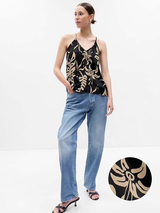 1 of 8 showing, with the color black print of product V-Neck Tank Top