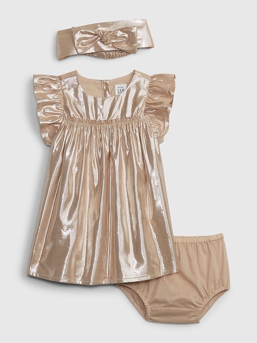 Image number 3 showing, Baby Metallic Shine Dress Set