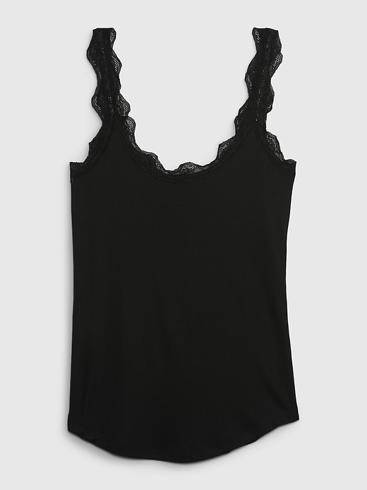 Image number 8 showing, Mini Rib Lace PJ Tank Top