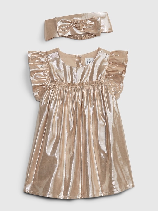 Image number 1 showing, Baby Metallic Shine Dress Set