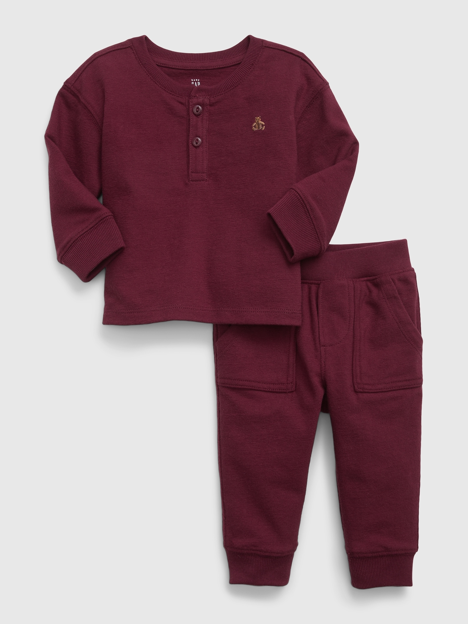 Baby Waffle Henley Outfit Set Gap