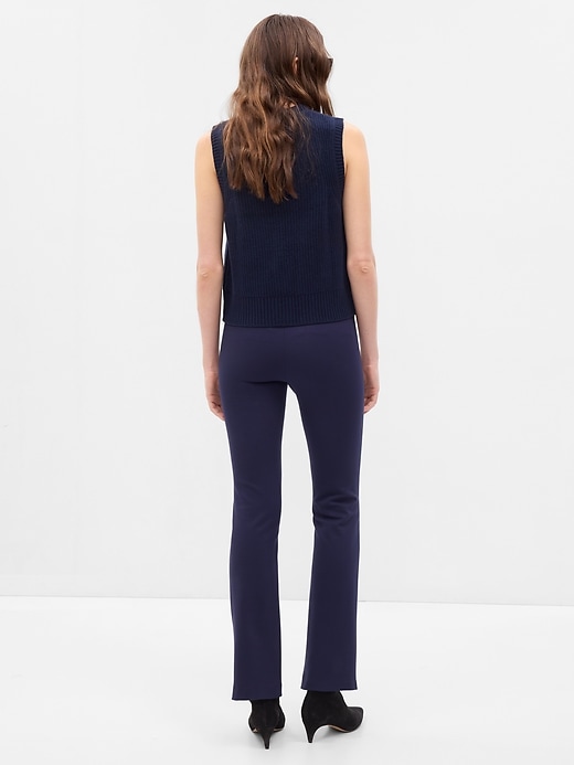 2 of 8 showing, with the color navy blue of product Mid Rise Ponte Crop Kick Pants