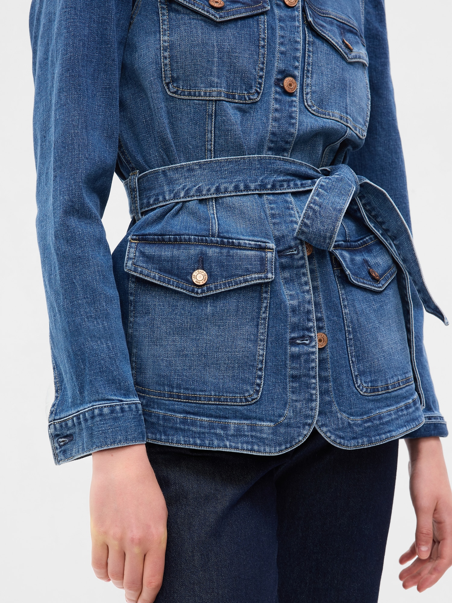 Puff Sleeve Denim Jacket with Washwell | Gap