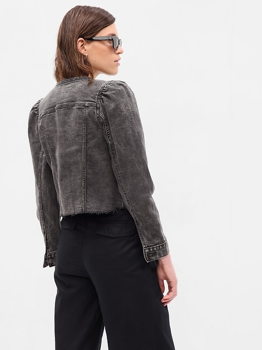 Image number 2 showing, Puff Sleeve Denim Jacket