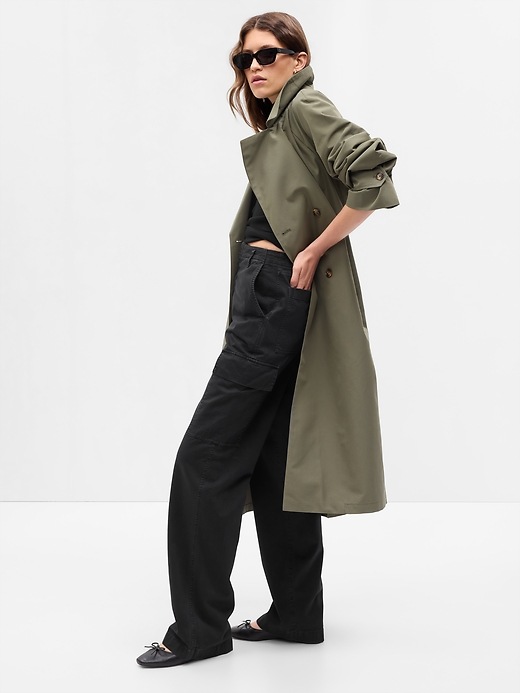 Image number 10 showing, Mid Rise Loose Khaki Cargo Pants