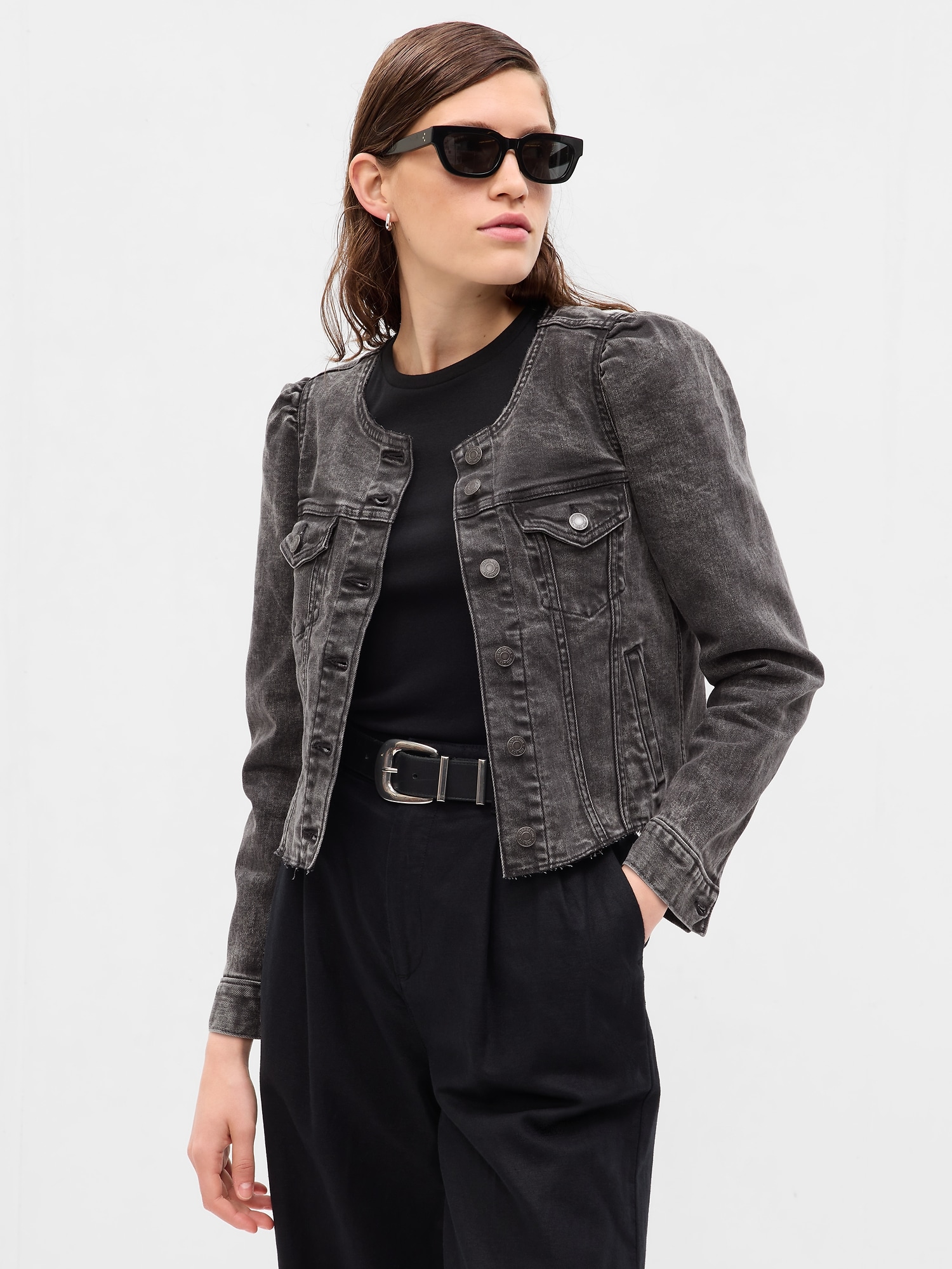 Gap Puff Sleeve Denim Jacket