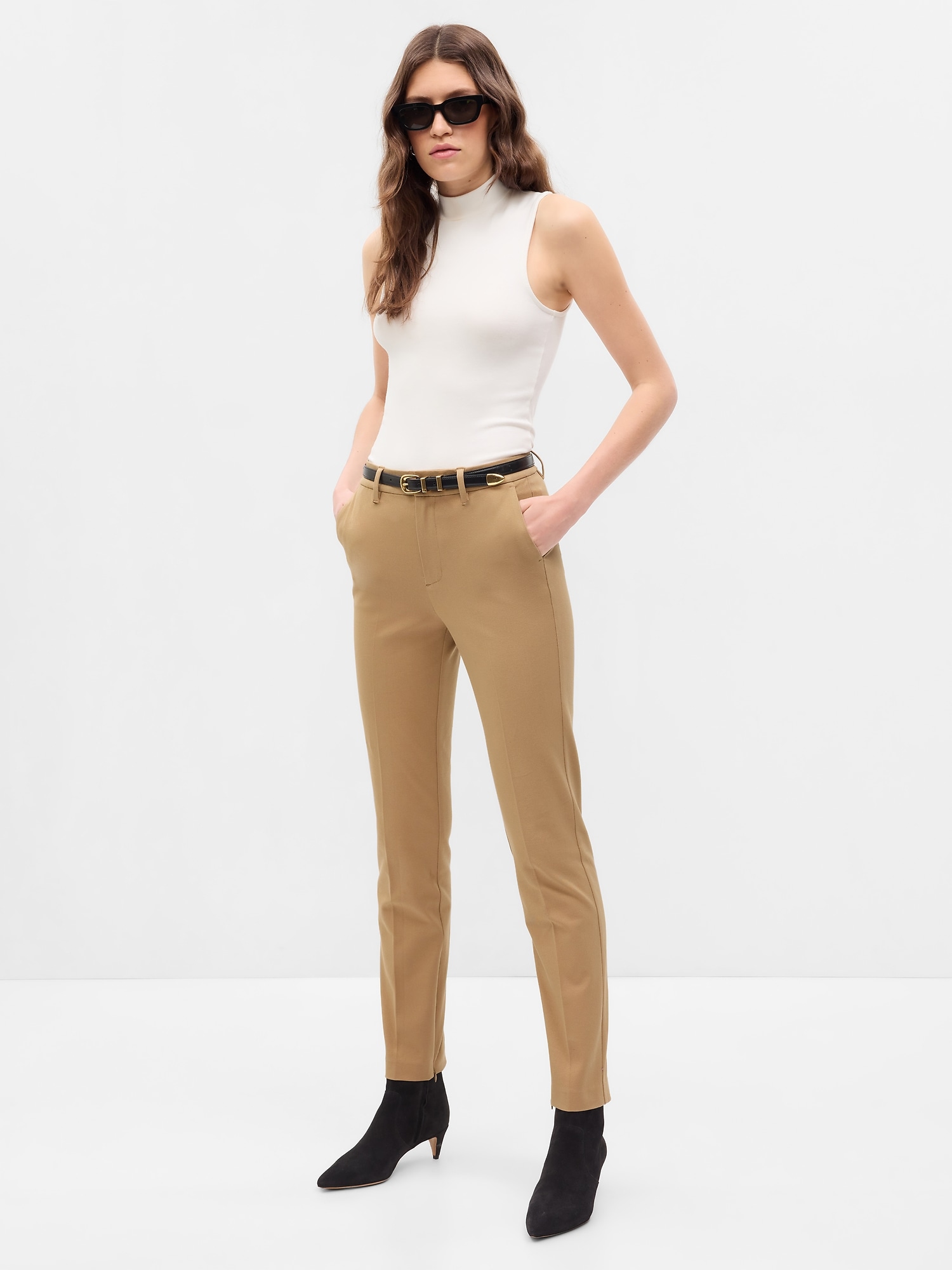 Gap Mid Rise BiStretch Ankle-Zip Slim Pants