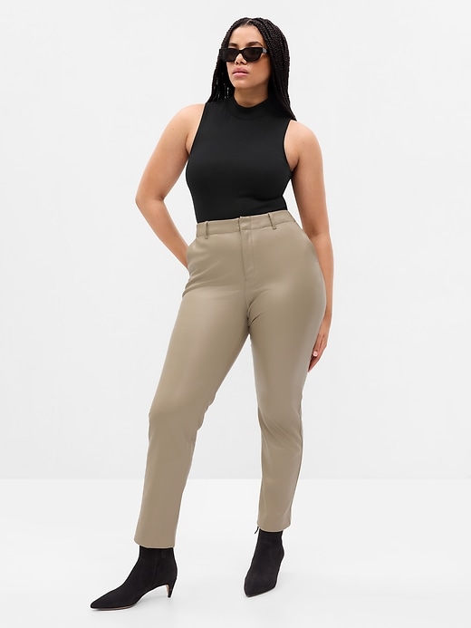 Image number 9 showing, Mid Rise Vegan Leather Downtown Trousers