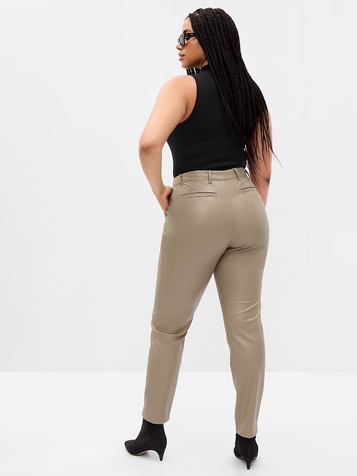 Image number 10 showing, Mid Rise Vegan Leather Downtown Trousers