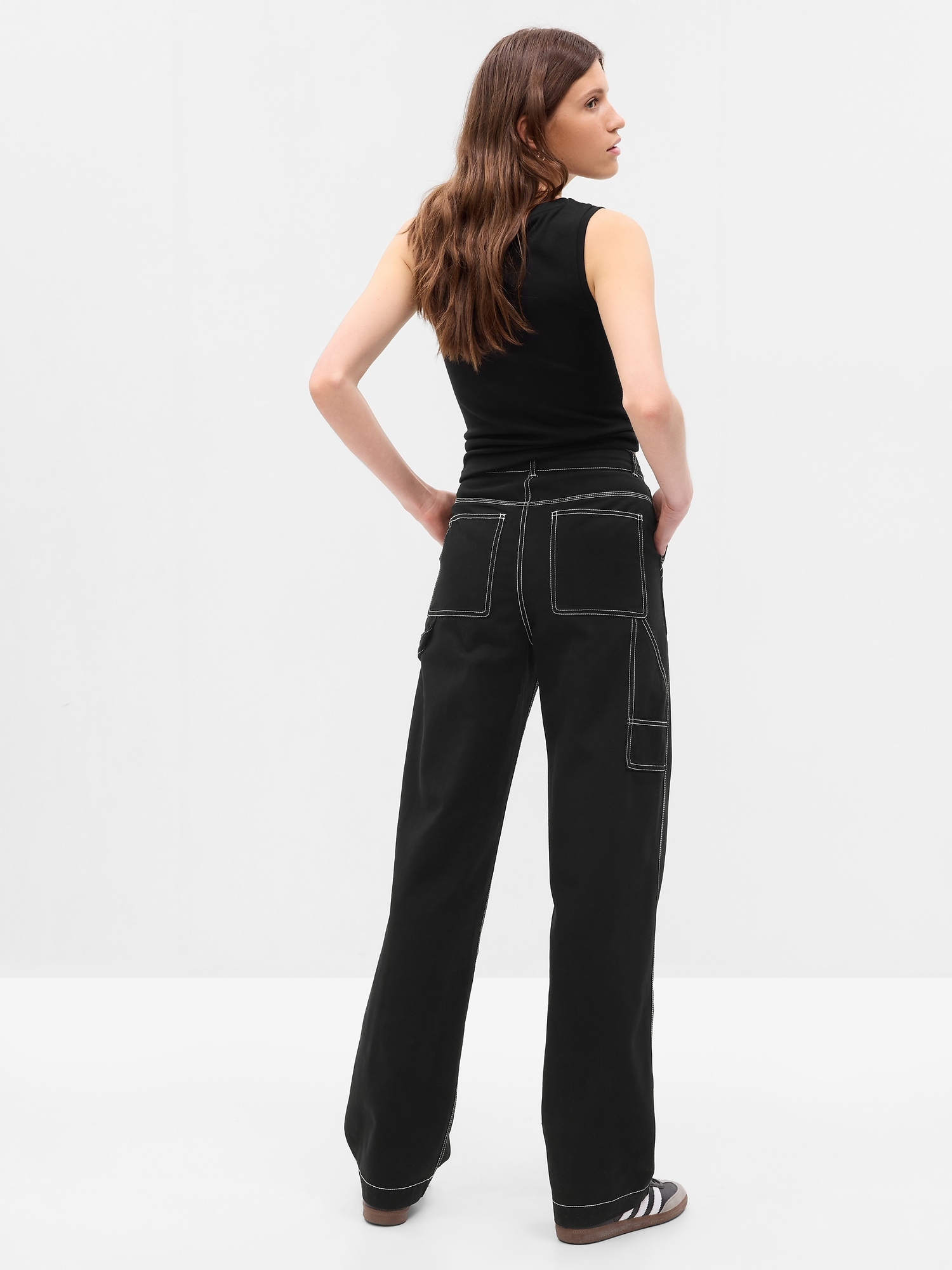 Mid Rise Loose Carpenter Pants