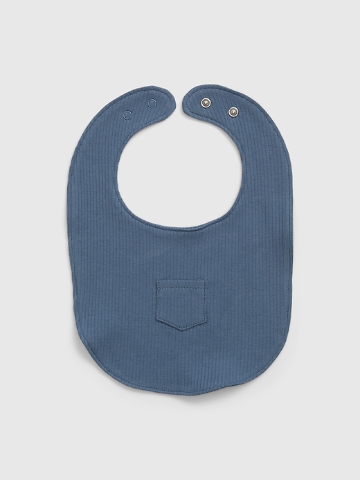 1 of 8 showing, with the color Bainbridge blue of product Baby First Favorites TinyRib Bib