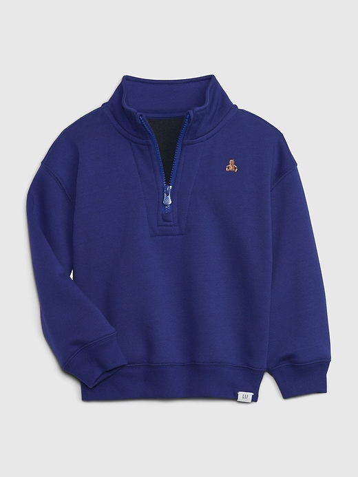 1 of 8 showing, with the color rolling bay blue of product Toddler Pullover Sweatshirt