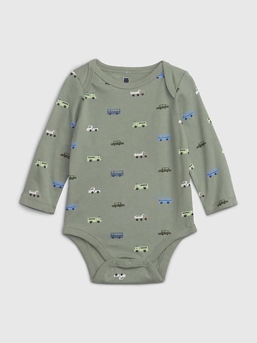 1 of 8 showing, with the color sage green of product Baby Organic Cotton Mix and Match Graphic Bodysuit