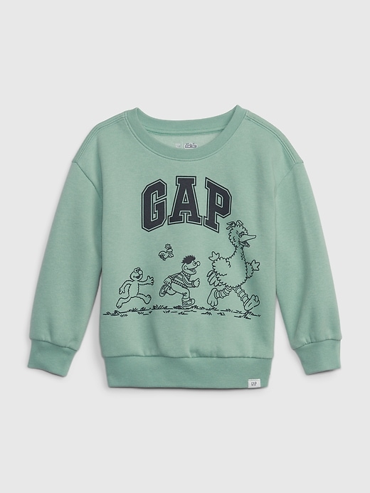 1 of 8 showing, with the color new green tea of product Toddler Sesame Street Sweatshirt