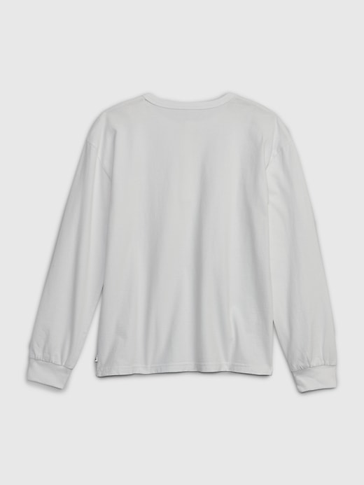 2 of 8 showing, with the color optic white of product Kids Henley Pocket T-Shirt