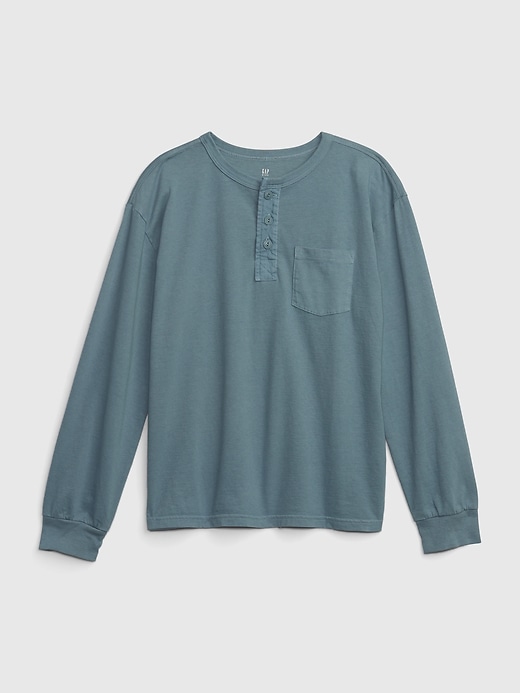 View large product image 1 of 1. Kids Henley Pocket T-Shirt