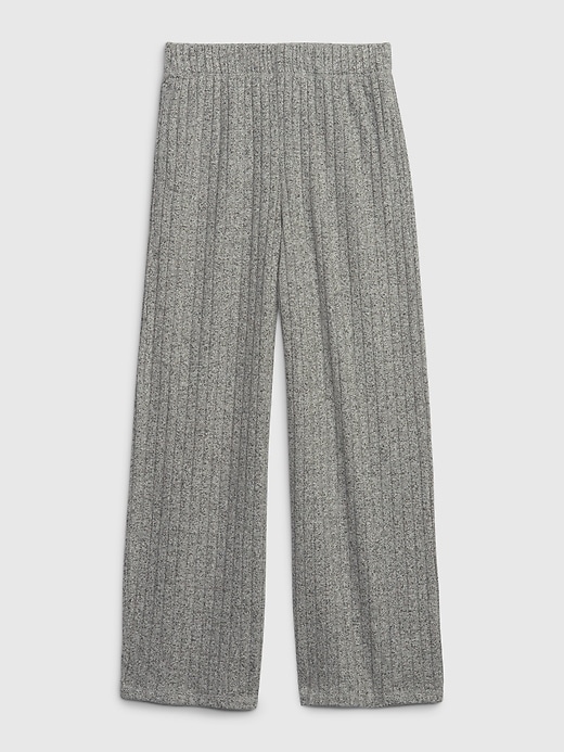 1 of 8 showing, with the color light grey marle of product Kids Softspun Wide-Leg Rib Pants