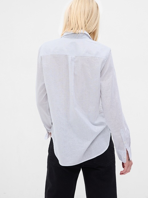 Image number 2 showing, Metallic Stripe Perfect Shirt