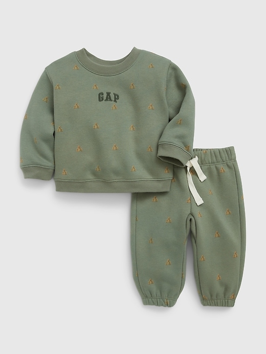 1 of 8 showing, with the color mesculen green of product Baby Brannan Bear Logo Sweat Set