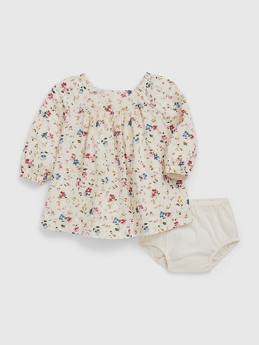 1 of 8 showing, with the color chino beige of product Baby Metallic Floral Dress