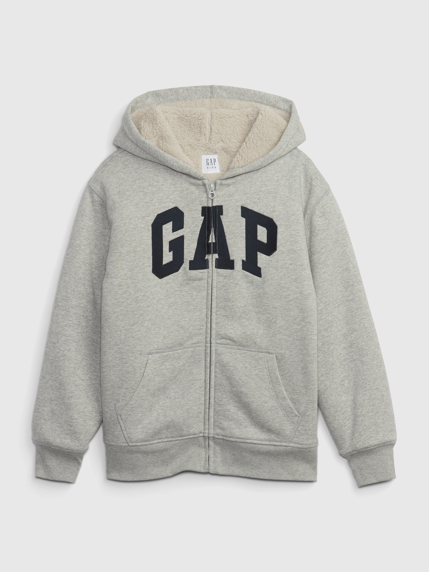 Kids Arch Logo Sherpa-Lined Zip Hoodie | Gap