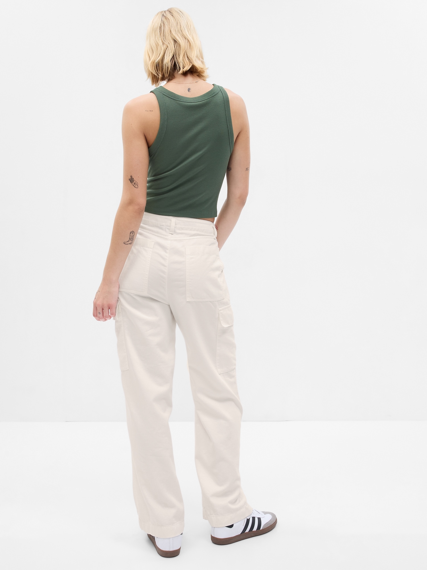 Mid Rise Twill Loose Cargo Pants Gap