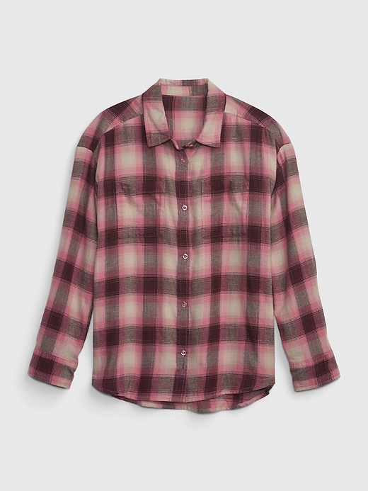 1 of 8 showing, with the color shadow rose of product Kids Flannel Shirt