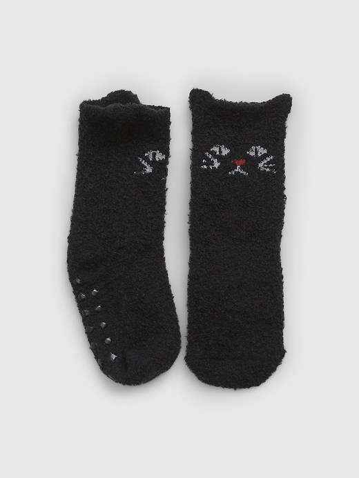 Toddler Recycled Halloween Cat Fuzzy Crew Socks Gap