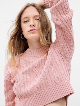 Light pink cropped sweater sale